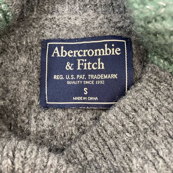 Abercrombie & Fitch Ribbed Sweater Cropped Mock Neck Gray Womens Size Small - Picture 7 of 9